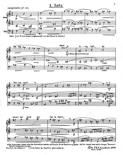 Heger Robert: O Ewigkeit Du Donnerwort Triosonate Op 36