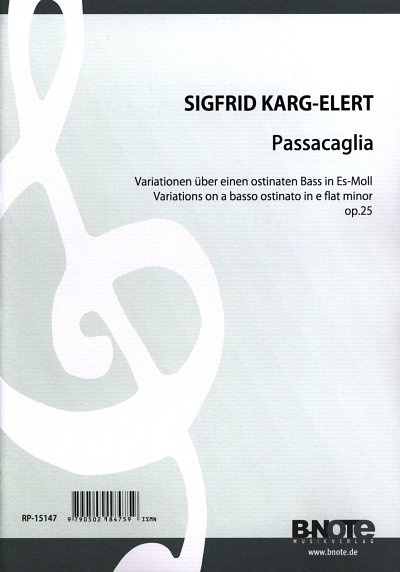 S. Karg-Elert y otros.: Passacaglia es-Moll für Harmonium op.25