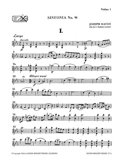 J. Haydn: Sinfonia Nr. 91 Hob. I:91, Sinfo (Vl1)