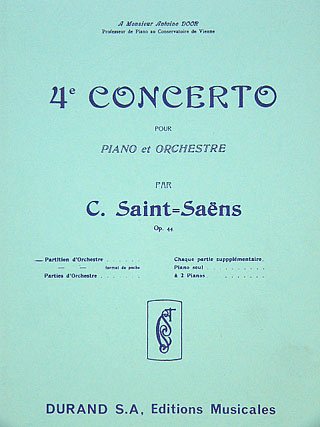 C. Saint-Saëns: Concerto N 4 Op 44 Piano Poc, KlavOrch (Stp)