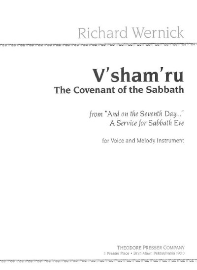 W. Richard: V'Sham'Ru