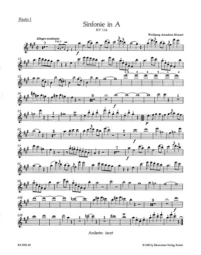 W.A. Mozart: Sinfonie Nr. 14 A-Dur KV 114, Sinfo (HARM)