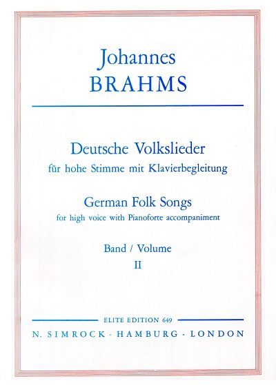 J. Brahms: Deutsche Volkslieder Vol. 2, GesHKlav