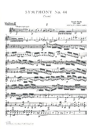 J. Haydn: Sinfonie Nr. 44 (Trauer) Hob I:44 (Vl2)
