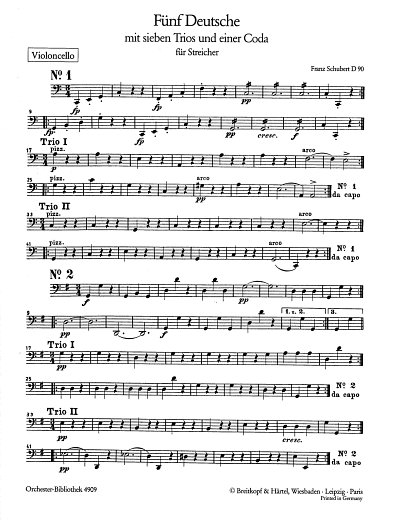 F. Schubert: 5 Deutsche mit 7 Trios D 90