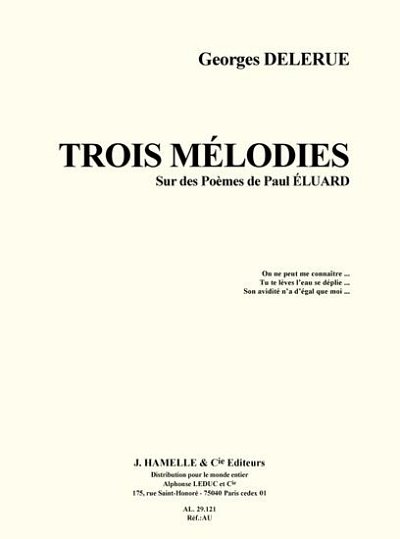 Trois mélodies sur des poemes de Paul Eluard