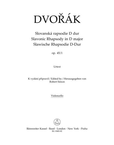 A. Dvorak: Slawische Rhapsodie Nr. 1 D-Dur op, SinfOrch (VC)