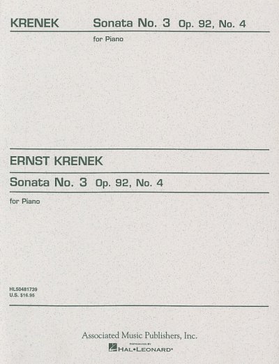 E. Krenek: Sonata No. 3, Op. 92