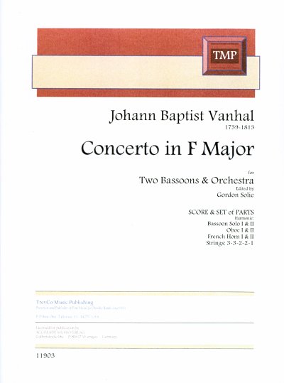 J.B. Vanhal: Konzert F-Dur, 2Fg,Orch (Pa+St)