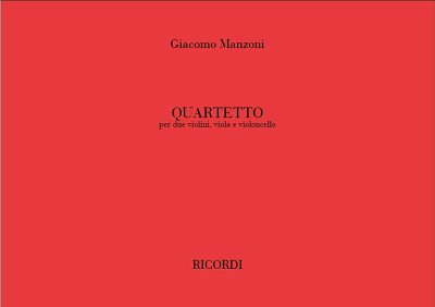 G. Manzoni: Quartetto, 2VlVaVc (Part.)