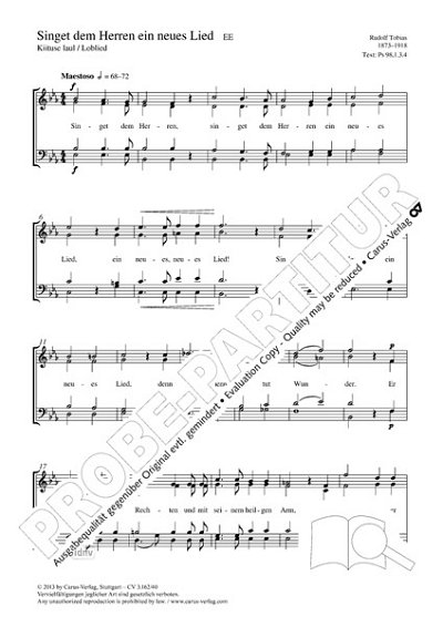 DL: R. Tobias: Singet dem Herrn ein neues Lied Es-, GCh4 (Pa
