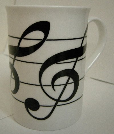 Music Gift Mug Three Treble Clefs