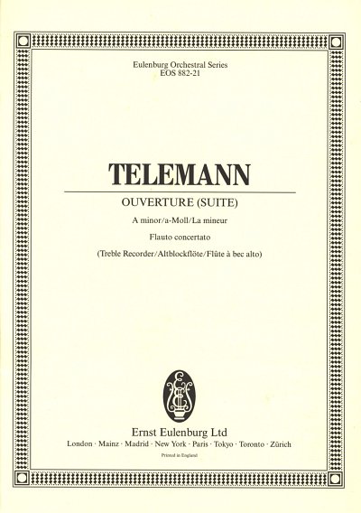 G.P. Telemann: Ouvertuere (Suite) a-Moll Altblockfloete