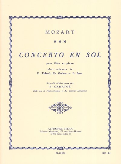 W.A. Mozart: Concerto fuer Floete G-DUR KV 313, FlKlav (KA+S