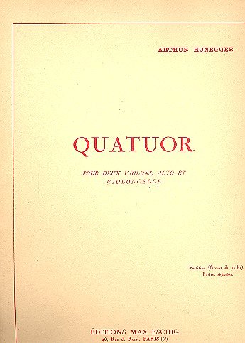 A. Honegger: Quatuor A Cordes N 1 Parties  (Part.)