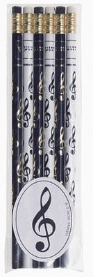 Bleistiftset - Violinschlüssel (schwarz-weiß)