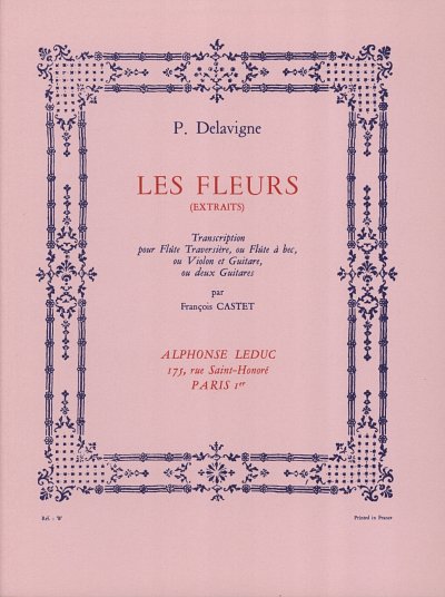 Philibert de la Vigne: Les Fleurs, FlGit (Part.)