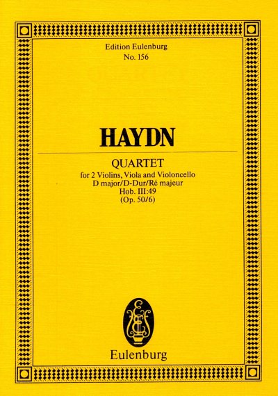 J. Haydn: Quartett D-Dur Op 50/6 Hob 3/49 Eulenburg Studienp