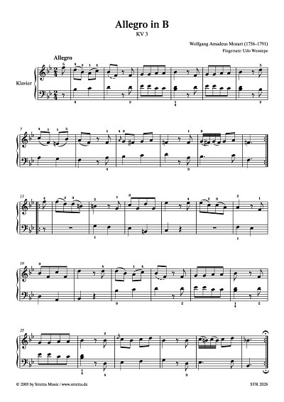 DL: W.A. Mozart: Allegro in B KV 3