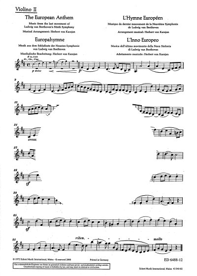 AQ: L. v. Beethoven: Europahymne , Sinfo (Vl2) (B-Ware)
