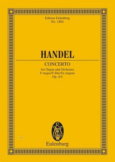 G.F. Haendel: Konzert F-Dur Op 4/4 Hwv 292 Eulenburg Studien