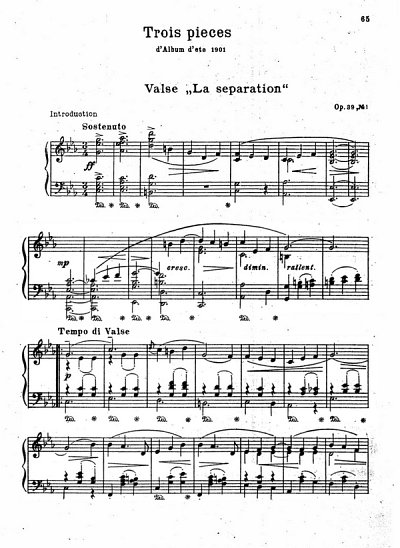 M. Lyssenko: 3 Pièces d'Album d'été op. 39s, Klav