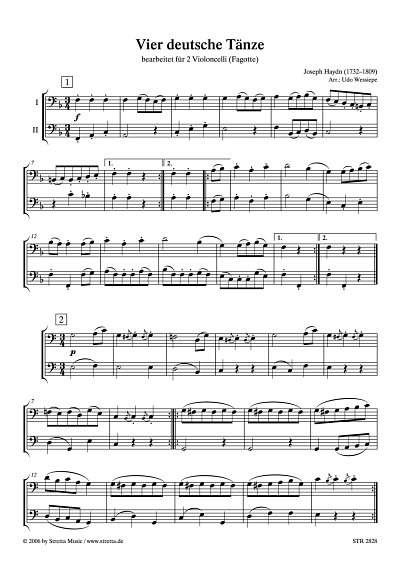 DL: J. Haydn: Vier deutsche Taenze bearbeitet fuer zwei Viol