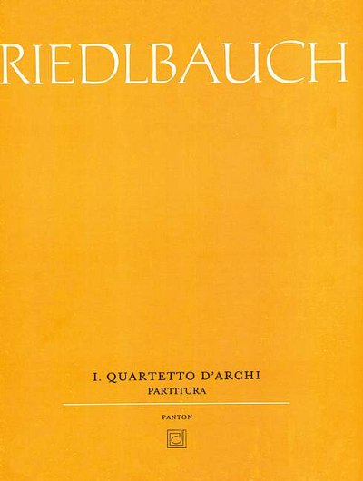 Riedlbauch, Václav: String Quartet No. 1