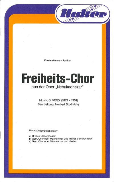 G. Verdi: Freiheitschor (Nebukadnezar, Mch4/Gch4Klv (Klavpa)