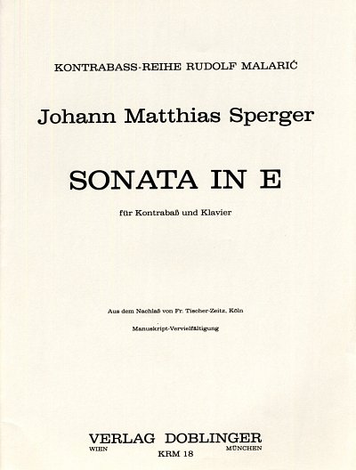 J.M. Sperger: Sonata E-Dur (1876)