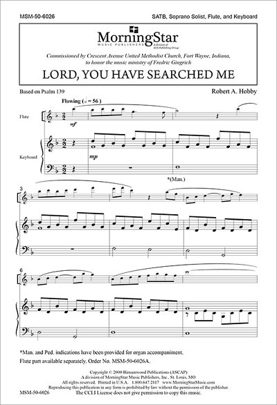 R.A. Hobby: Lord, You Have Searched Me