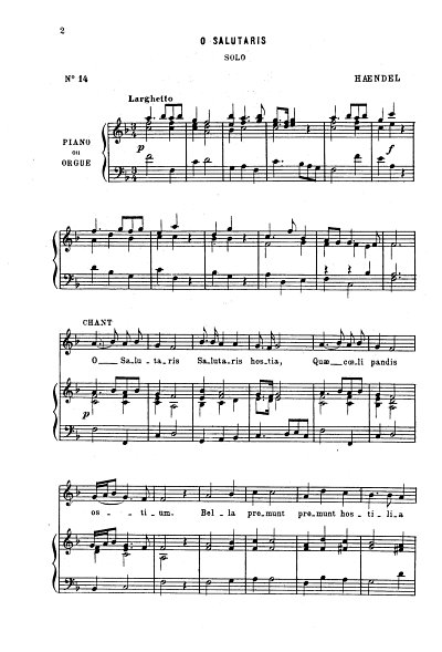 G.F. Haendel: O Salutaris Chant-Orgue