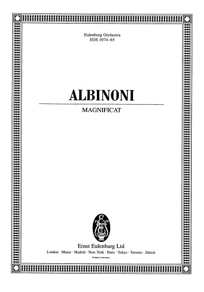 T. Albinoni: Magnificat, 4GsGchVBc;cp (Vl1)