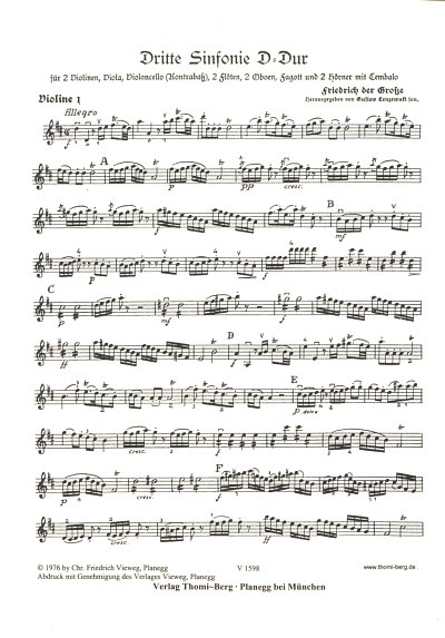 Friedrich der Große: Sinfonie 3 D-Dur