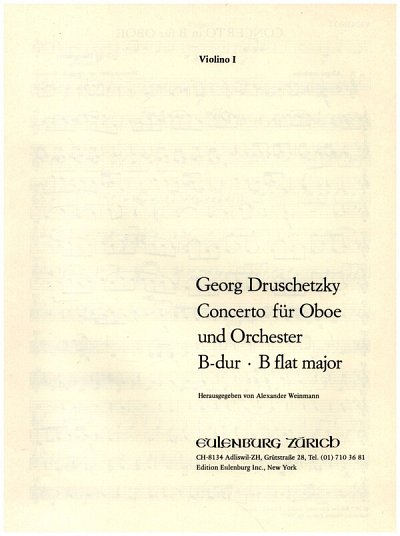 J. Dru_ecký: Concerto Für Oboe B-Dur, Sinfo (VcKb)
