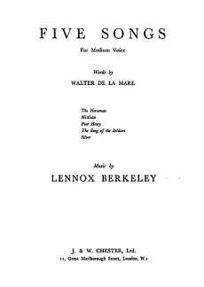 L. Berkeley: Five Songs Op.26