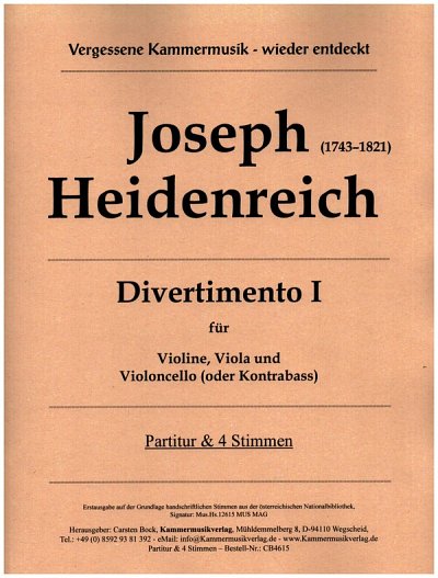 J. Heidenreich: Divertimento I, VlVlaVc (Pa+St)