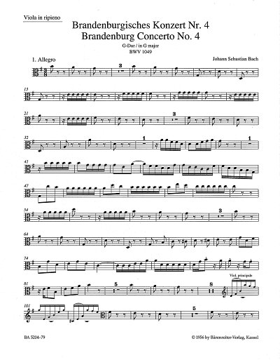 J.S. Bach: Brandenburg Concerto no. 4 in G major BWV 1049