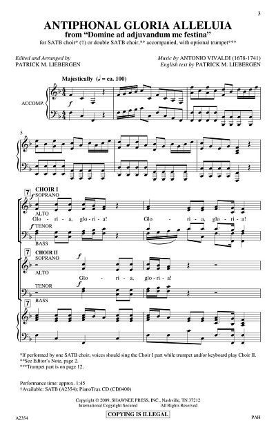 A. Vivaldi: Antiphonal Gloria Alleluia, GchKlav (Chpa)