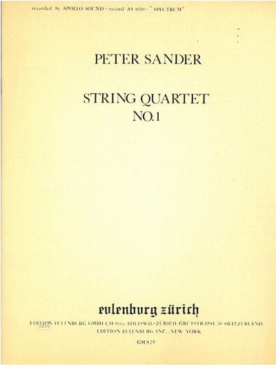 P. Sander: Streichquartett Nr. 1, 2VlVaVc (Pa+St)