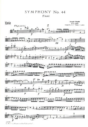 J. Haydn: Sinfonie Nr. 44 (Trauer) Hob I:44 (Vla)