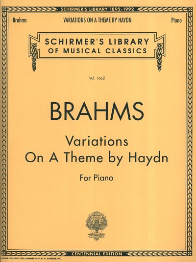 J. Brahms: Variations on a Theme by Haydn, Klav