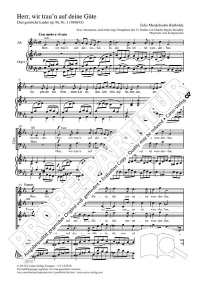 F. Mendelssohn Bartholdy: Herr, wir trau'n auf deine Güte Es-Dur (1843)