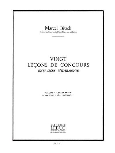 M. Bitsch: 20 Lecons de Concours Exercices d'harmonie (Bu)