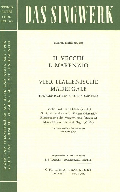 Vecchi Orazio + Marenzio Luca: 4 Italienische Madrigale