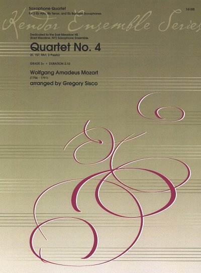 W.A. Mozart: Quartet No. 4, 4Sax (Pa+St)
