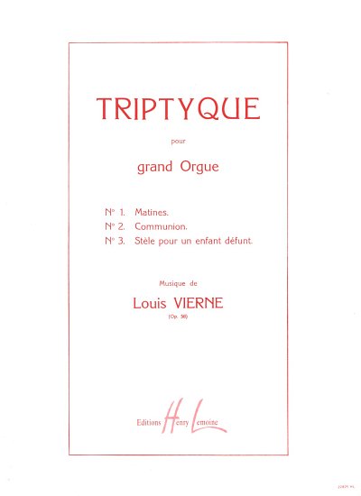 L. Vierne: Triptyque Op.58, Org