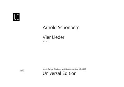 S. Arnold: Vier Lieder op. 22  (Stp)