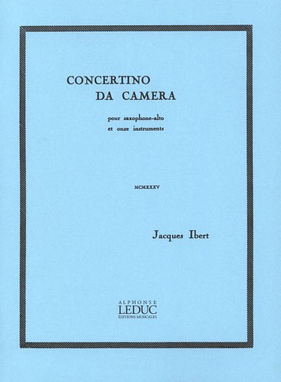 J. Ibert: Concertino da camera pour sax, ASaxKlav (KlavpaSt)