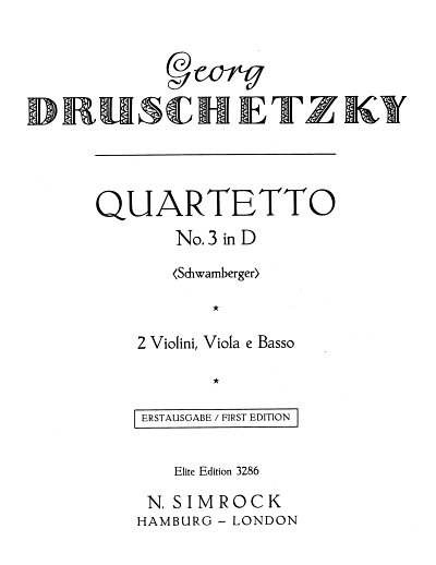 J. Dru_ecký: Streichquartett Nr. 3 D-Dur , 2VlVaVc (Stsatz)